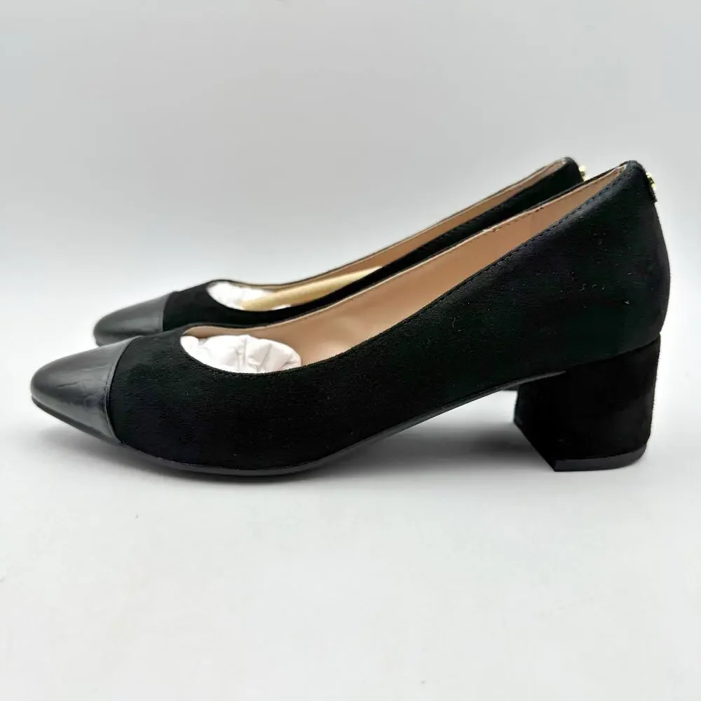 Cole Haan Womens The Go-To Pumps Size 5.5 EU 35.5 Black Suede 45 mm NIB